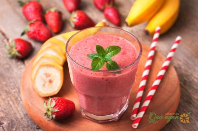 Sinh tố Chuối & Dâu - Banana & Strawberry Smoothie
